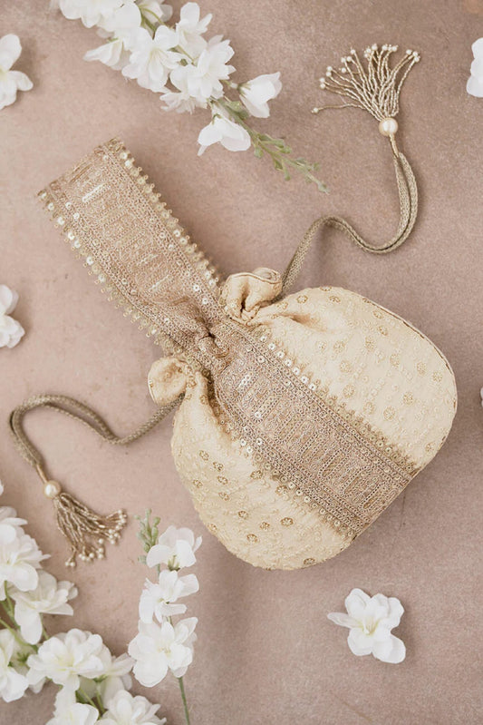 Potli bag Georgette wedding gift handmade unique purse