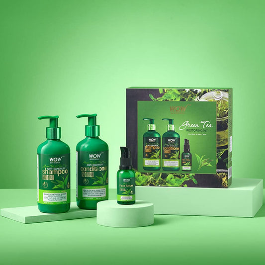 WOW Skin Science Green Tea Restoring Kit - Shampoo – 300 ml, Conditioner