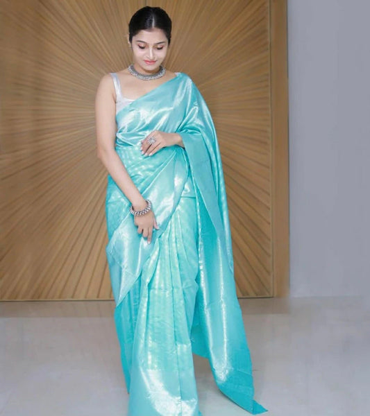 Soft Lichi Silk Saree With Unstitched Blouse