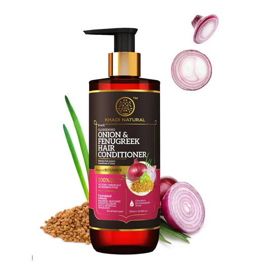 Khadi Natural Onion & Fenugreek Hair Conditioner - Paraben, Silicones, Sulphate, Color, Salt & Artificial Fragrance Free-310 ml