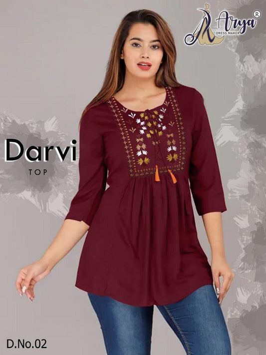 Cotton Casual Wear Western Tops For Girl's 13-AR5