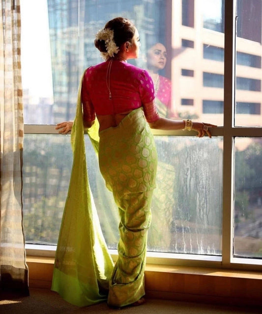 Banarasi Soft Silk Saree With Blouse