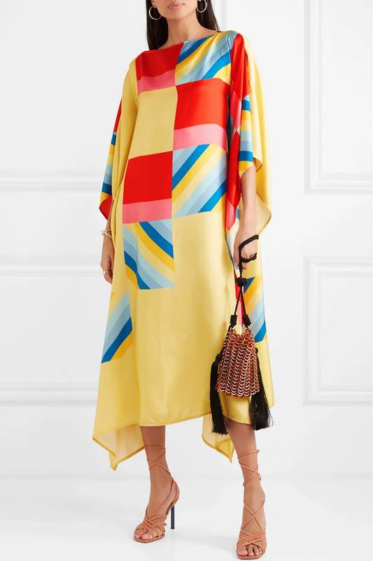 Soft Satin Silk Kaftan, Casual Wear Caftan For Women's