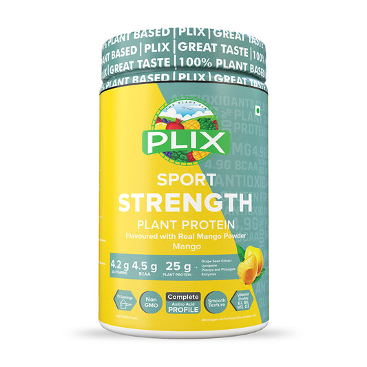 Plix Strength 25G Plant Protein Powder - Premium Plant-Based Protein for Fitness & Wellness, 500g