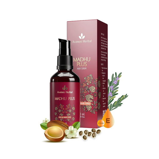 Avimee Herbal Madhu Plus herbal hair serum with SPF 15 Reduces Frizz & Detangles Hair For Dry, Flyaway & Frizzy Hair 50 ML