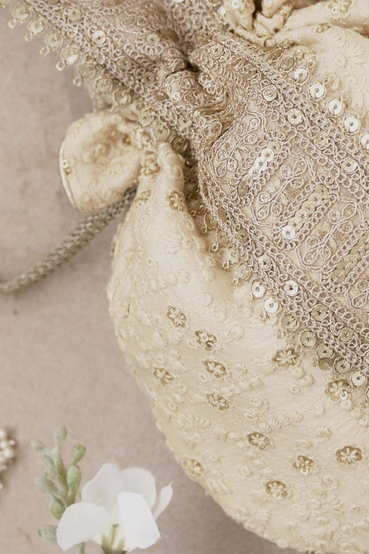 Potli bag Georgette wedding gift handmade unique purse