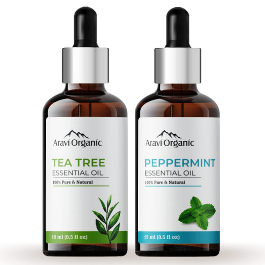 Aravi Organic Tea Tree And Peppermint Essential oil For Women and Men -15 ml