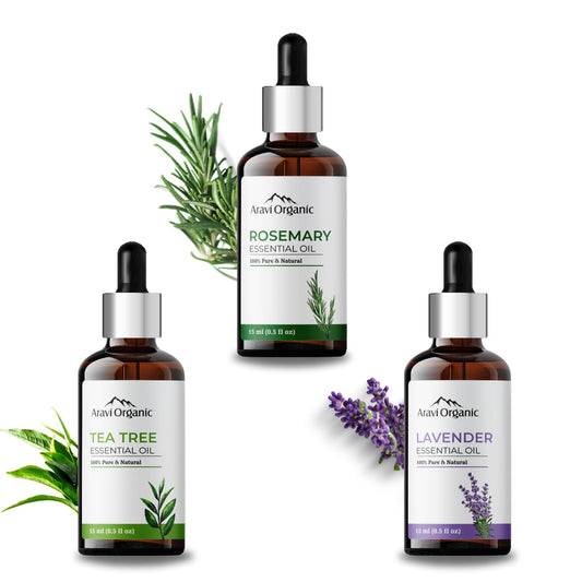 Aravi Organic Tea Tree, Lavender And Rosemary Essential Oil -15 ml