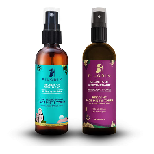 Pilgrim Face Toner 100ml + Vino Red Vine Face Toner & Mist Spray 100ml