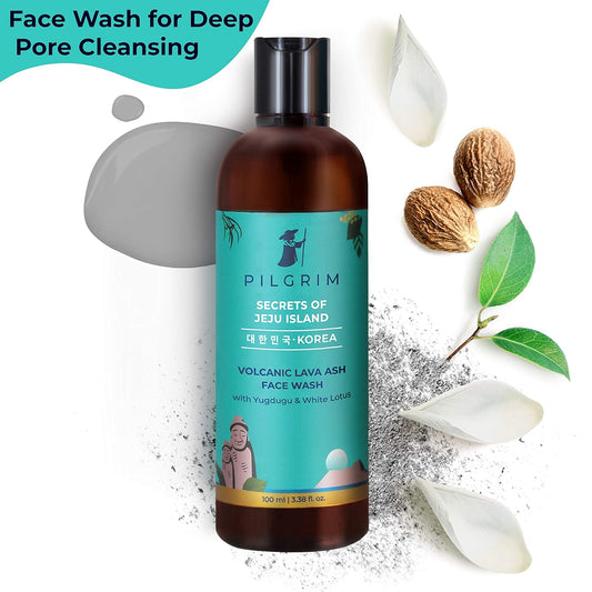 Pilgrim Volcanic Lava Ash Mild Face Wash Cleanser Pack of 2 (100ml x 100ml)