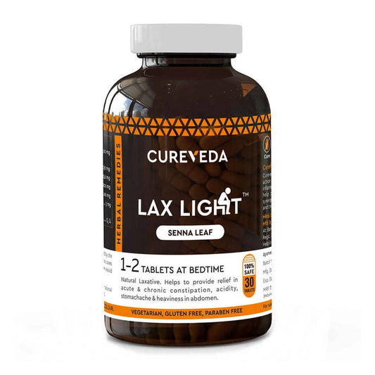 Cureveda Lax Light Tablets - 30 Tablets | Natural Herbal Supplement