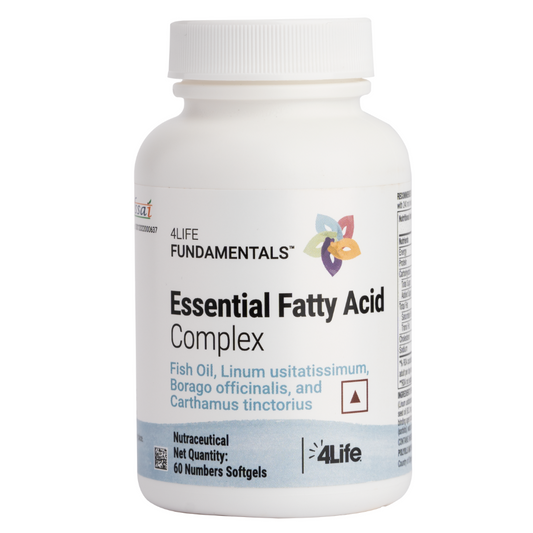4life Essential Omega Fatty Acid Blend – 60 Softgels | Flaxseed, Fish & Borage Oils