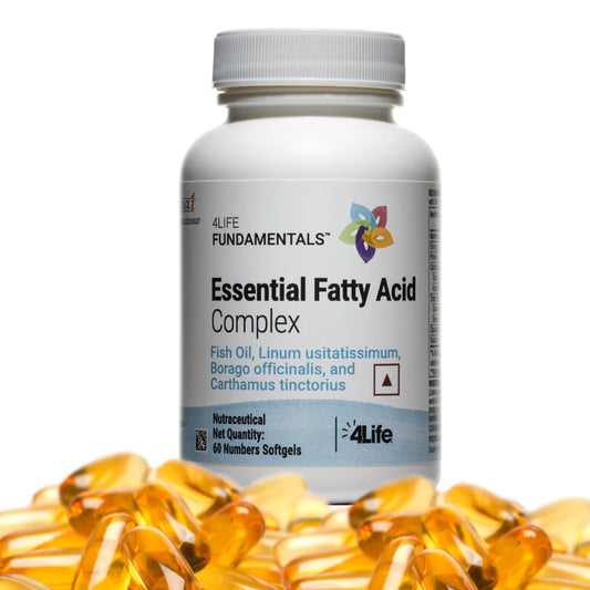 4life Essential Omega Fatty Acid Blend – 60 Softgels | Flaxseed, Fish & Borage Oils