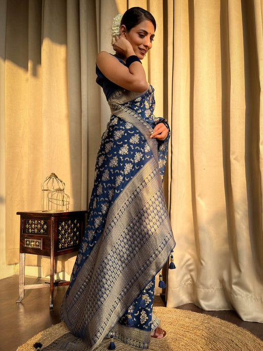 Banarasi Soft Silk Jacquard Border Saree