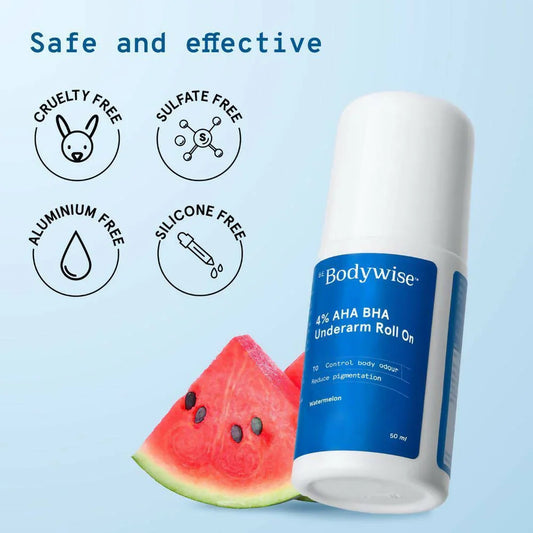 Be Bodywise 4% AHA BHA Underarm Roll On - Watermelon -50 ml