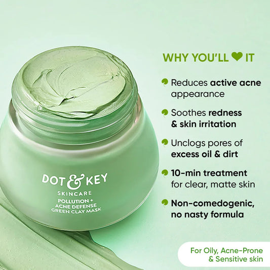 Dot & Key Pollution + Acne Defense Green Clay Face Mask -85 gm