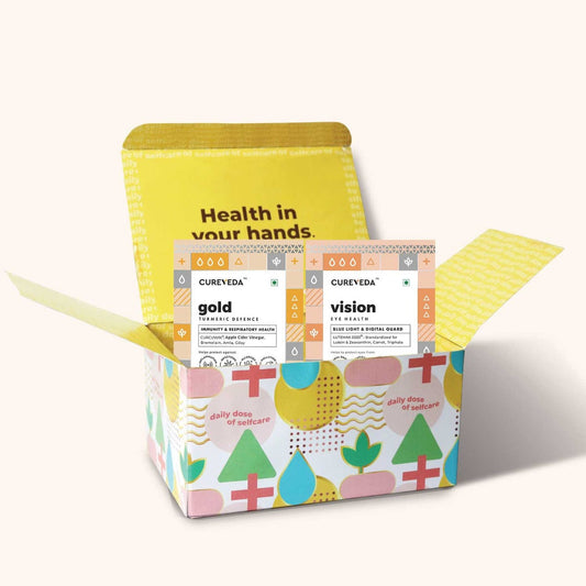 Cureveda Vision & Gold Wellness Combo – Eye Health & Turmeric Defense