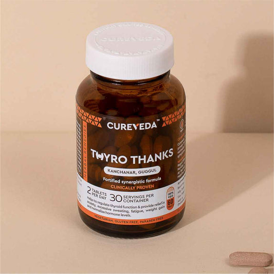 Cureveda Thyro Support - Natural Wellness Supplement, 60 Vegetarian Tablets