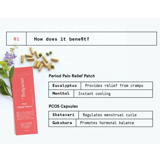BeBodywise PCOS Balance Capsule & Period Pain Relief Patch -Combo