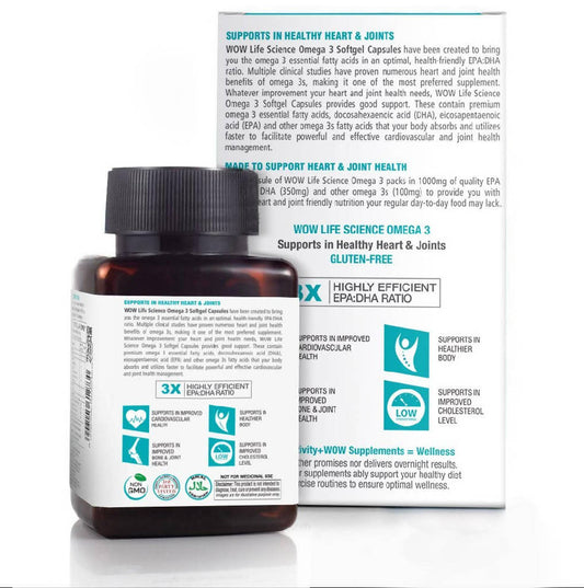 Wow Life Science Omega 3 Capsules - 60