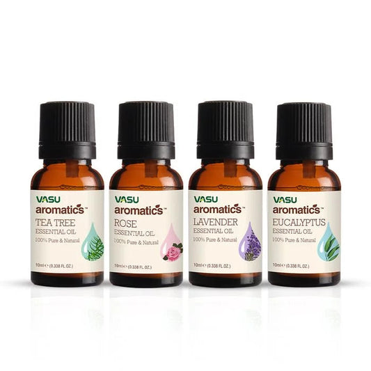 Vasu Aromatics Combo of Rose Tea Tree & Eucalyptus & Lavender Essential Oil - 40 ml
