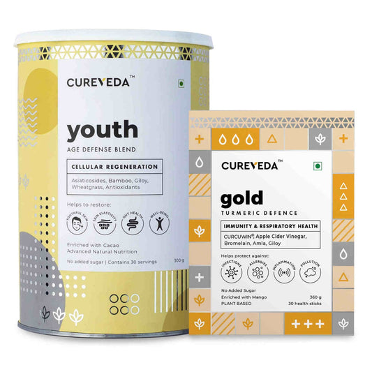 Cureveda Youth & Gold Combo – Natural Skin Radiance & Wellness Blend
