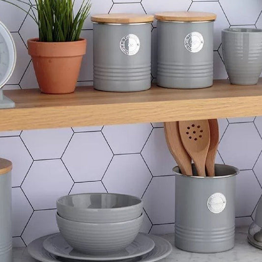 Living Grey Tea Storage with Bamboo Fibre Lid | Single