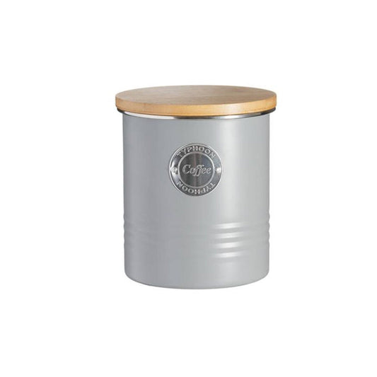 Living Grey Coffee Storage Jar with Bamboo Fabric Lid | Single
