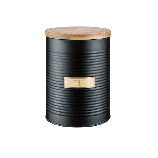 Otto Tea Storage Black Canister with Bamboo Fibre Lid