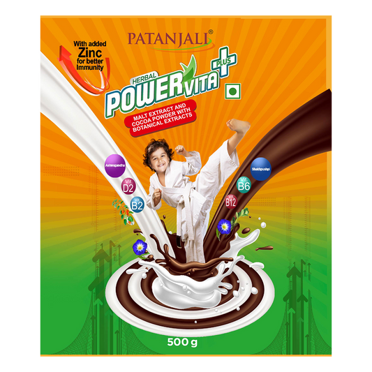 Patanjali Herbal Powervita Powder Plus Refill Pack - 500Gm