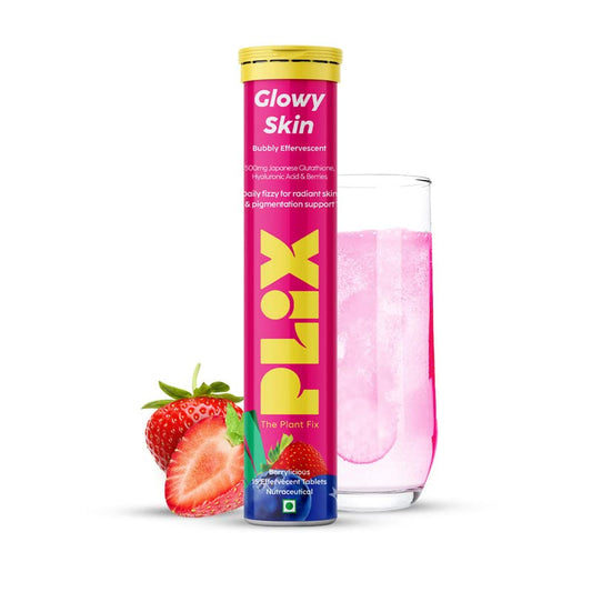 PLIX The Plant Fix Glowy Skin Effervescent Tablets - Strawberry -15 tabs