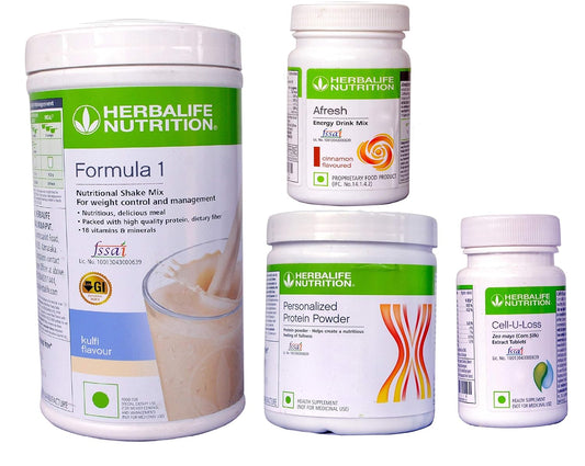herbalife nurition  kulfi + protein 200 g+  cell u loss + fresh energy drink mix (Cinnamon)
