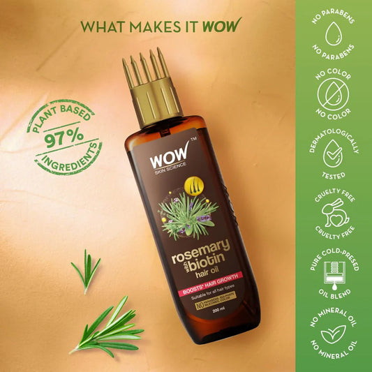 Wow Skin Science Rosemary With Biotin Hair Growth Oil -200 ml