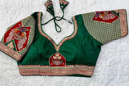 Silk Coading Work,Multi Sequence Work Blouse,Saree Blouse