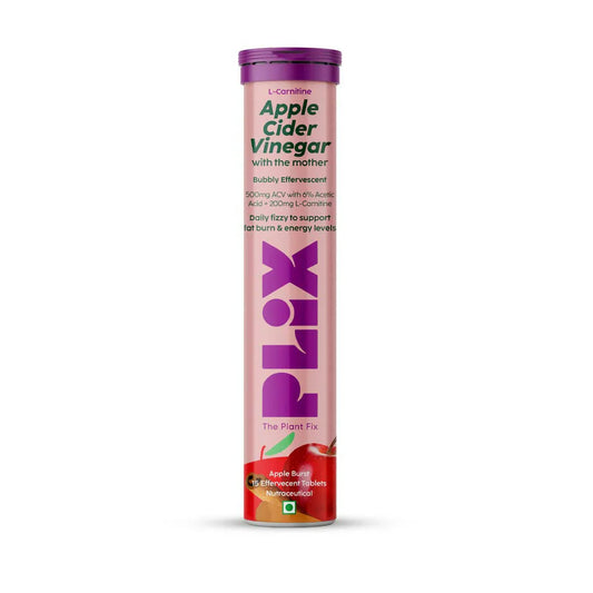 PLIX The Plant Fix L-Carnitine ACV Effervescent Tablets - Apple Burst -15 tabs