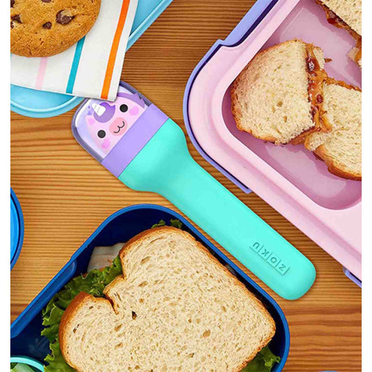 Unicorn Kids Pocket Stainless Steel Cutlery with Teal Travel Case