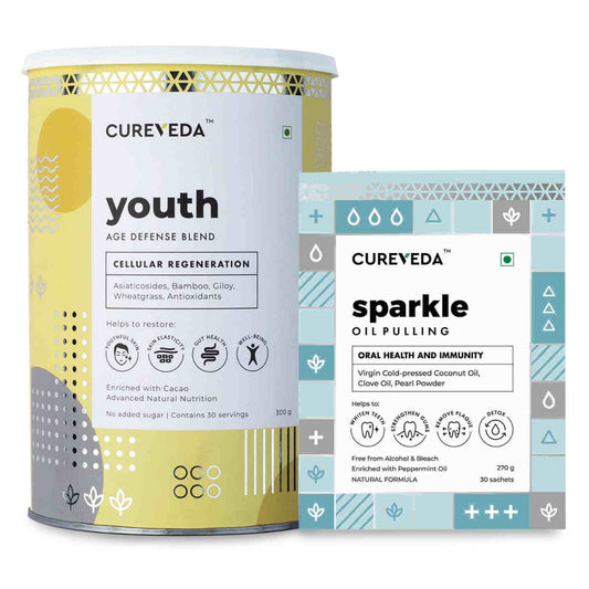 Cureveda Youth & Sparkle Wellness Combo – Skin & Oral Care Essentials